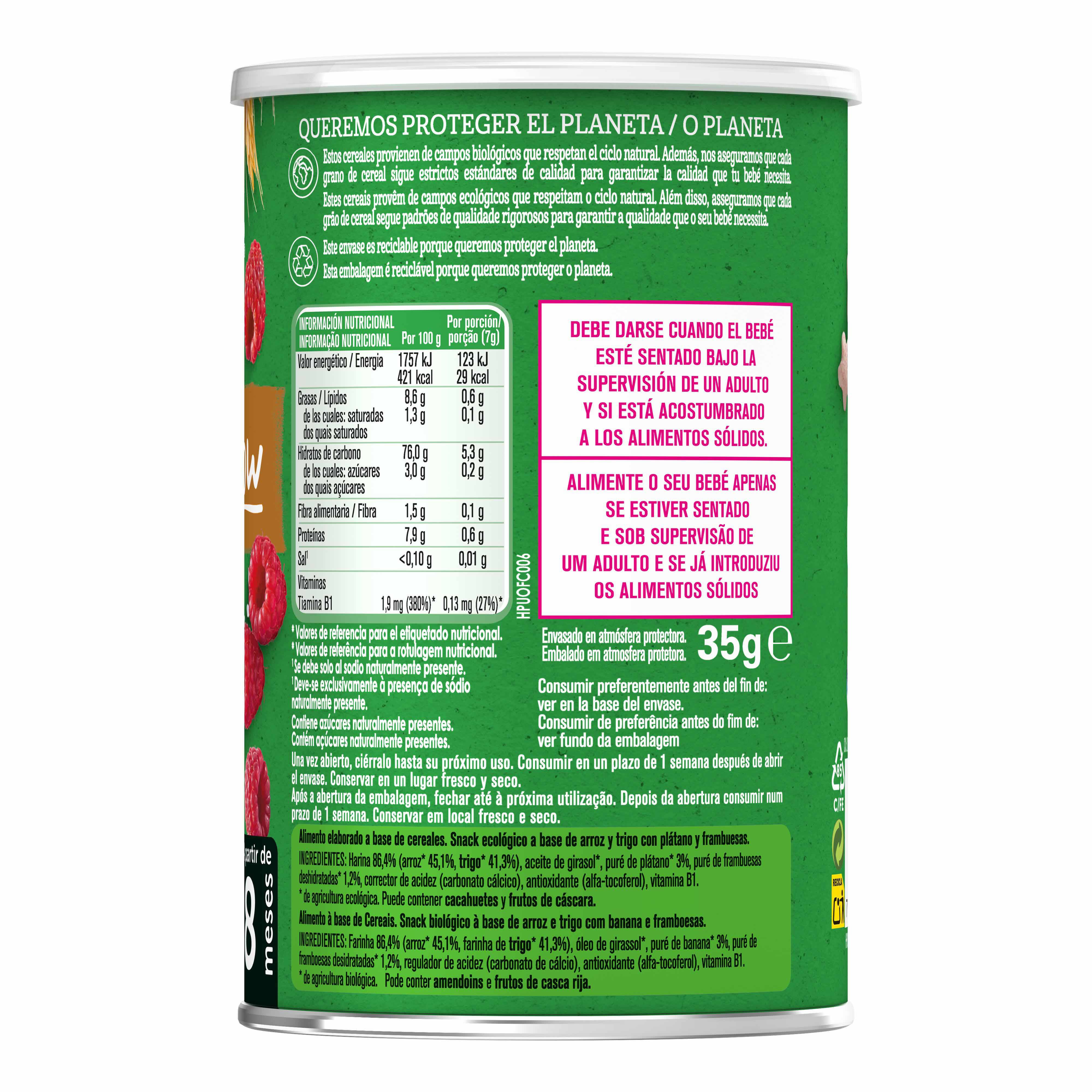 SNACK GERBER BIO FRAMBOESA 35G image number 1