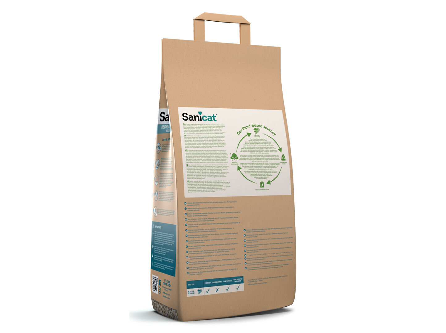AREIA PARA GATO SANICAT CLEAN&GREEN CELULOSE 10LT image number 1
