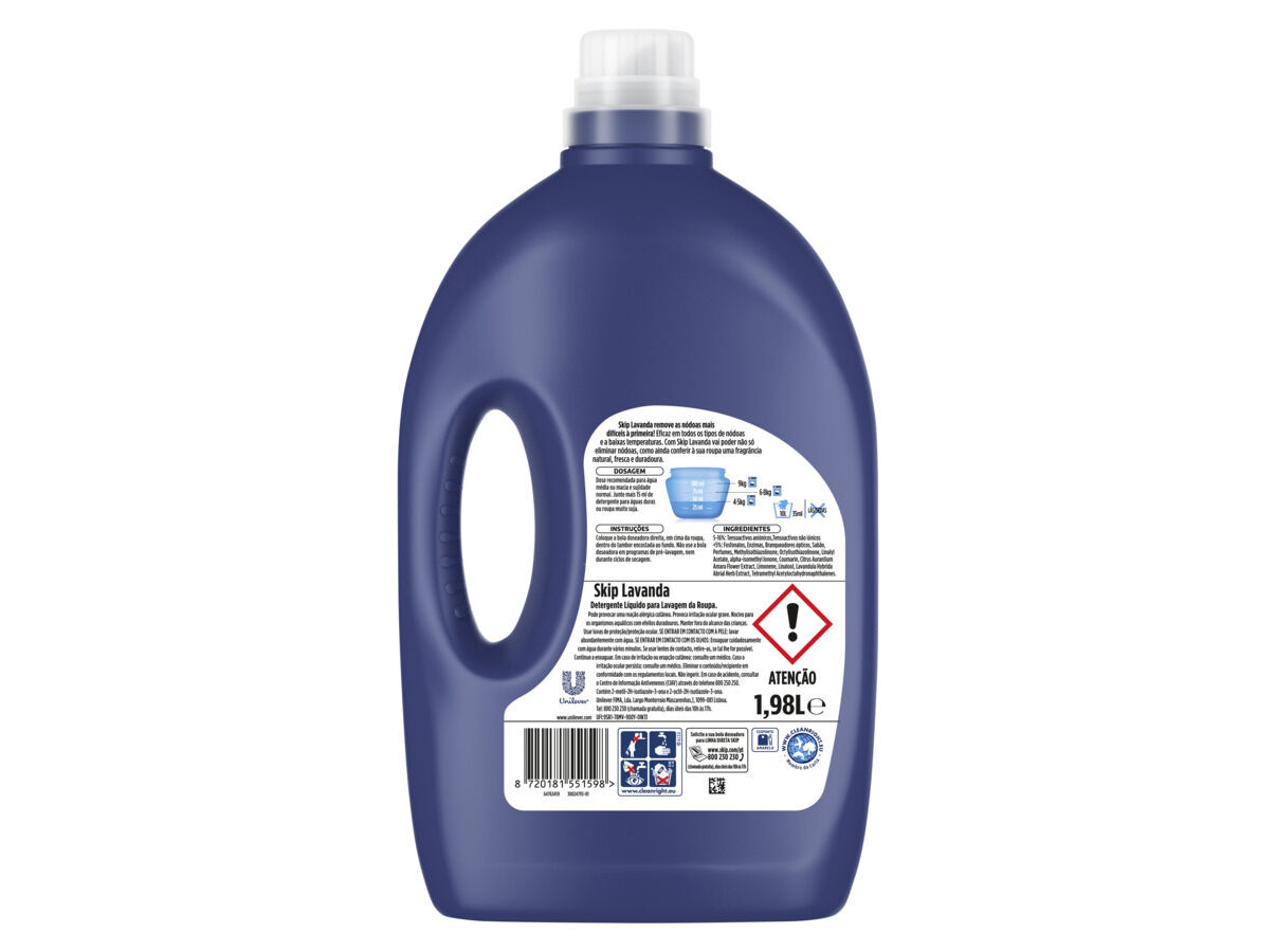 DETERGENTE ROUPA M&Aacute;QUINA LIQU&Iacute;DO SKIP LAVANDA 44 DOSES image number 1