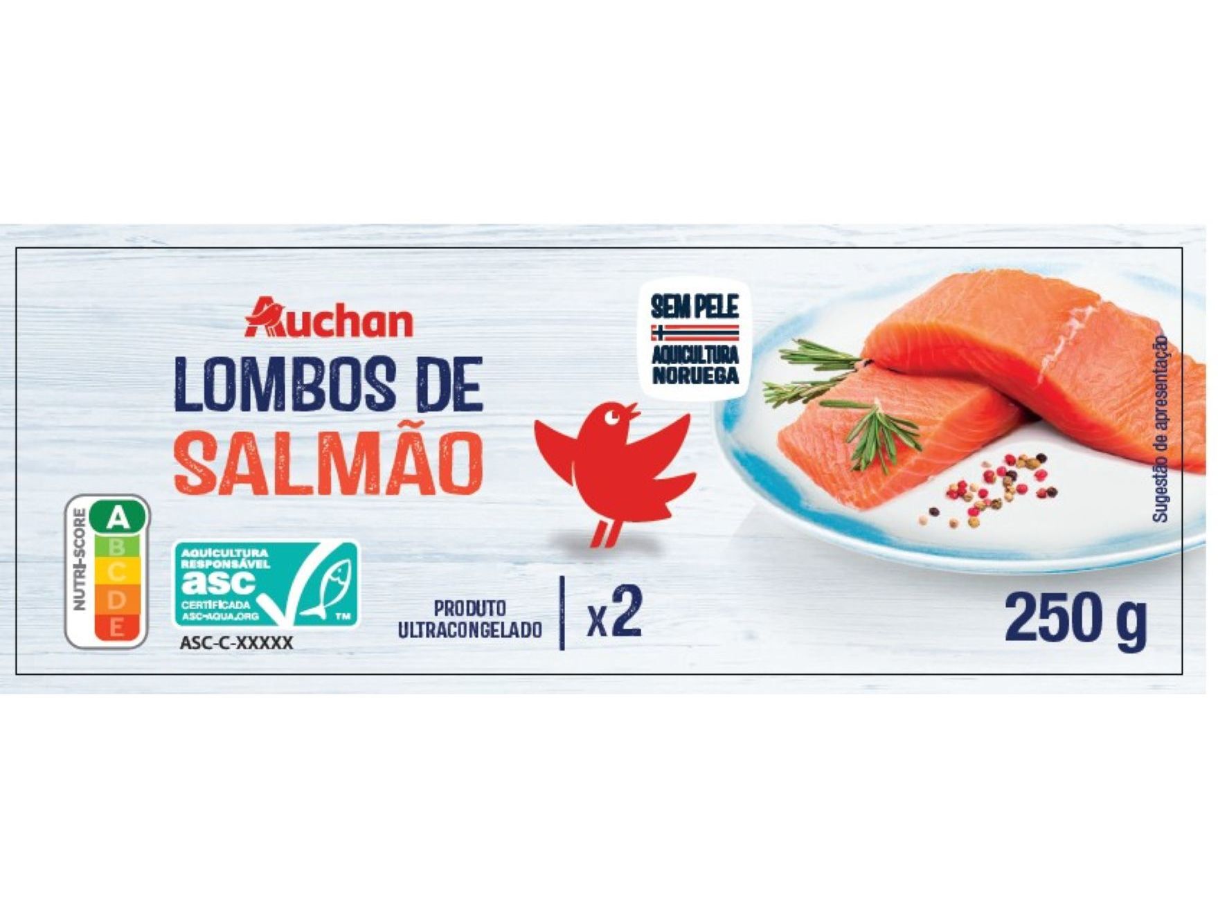 LOMBOS DE SALM&Atilde;O AUCHAN NORUEGA SEM PELE ASC 2UN 250G