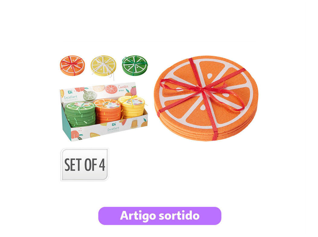BASE PARA COPOS FELTRO 10CM CORES SORTIDAS