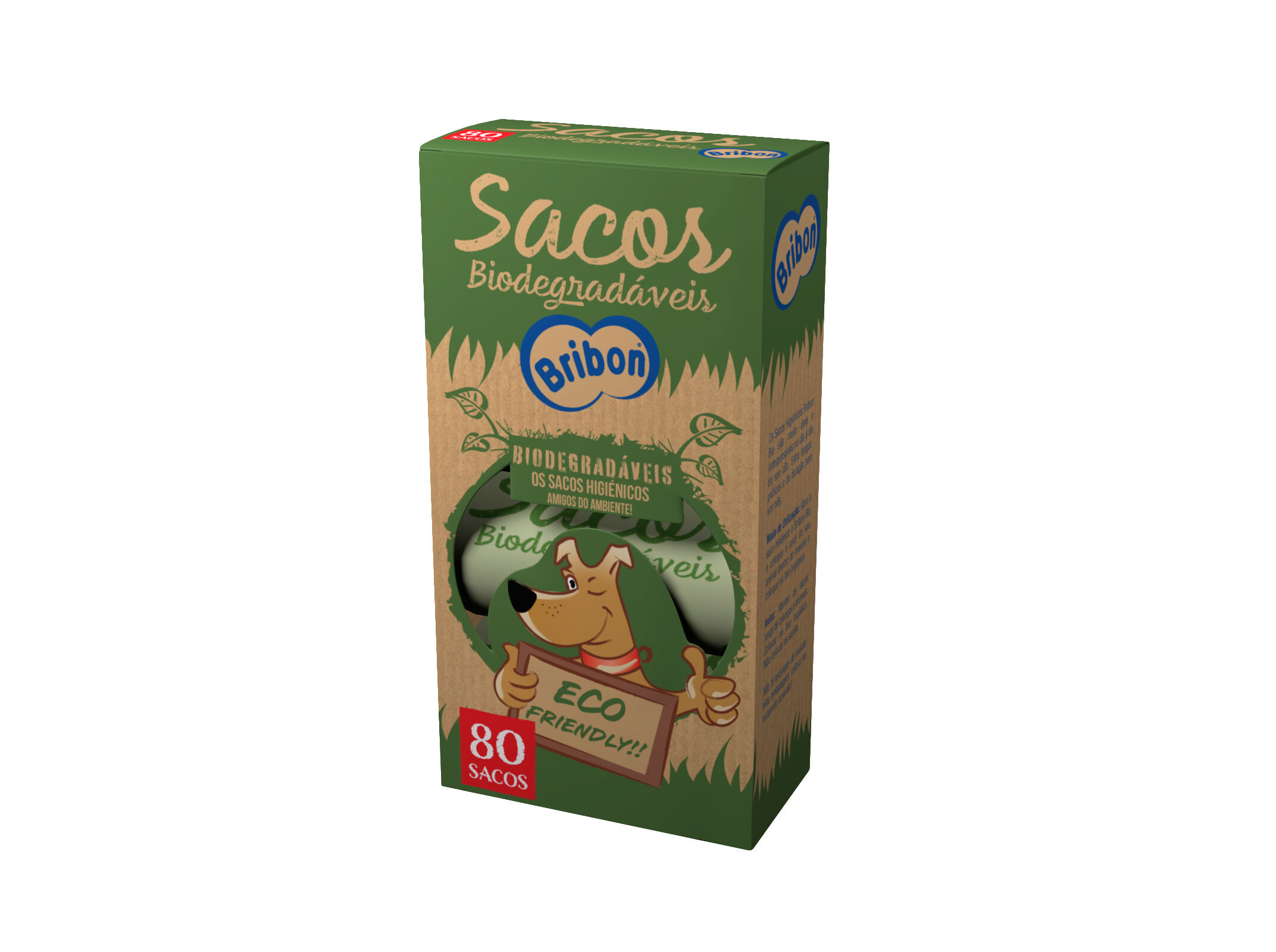 SACOS BIODEGRAD&Aacute;VEIS BRIBON PARA DEJETOS 4X20 UNIDADES image number 0