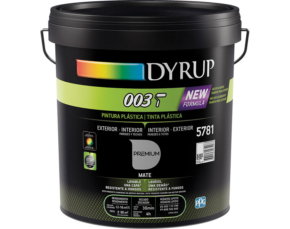 TINTA PL&Aacute;STICA DYRUP NEW 003 INTERIOR E EXTERIOR 5L