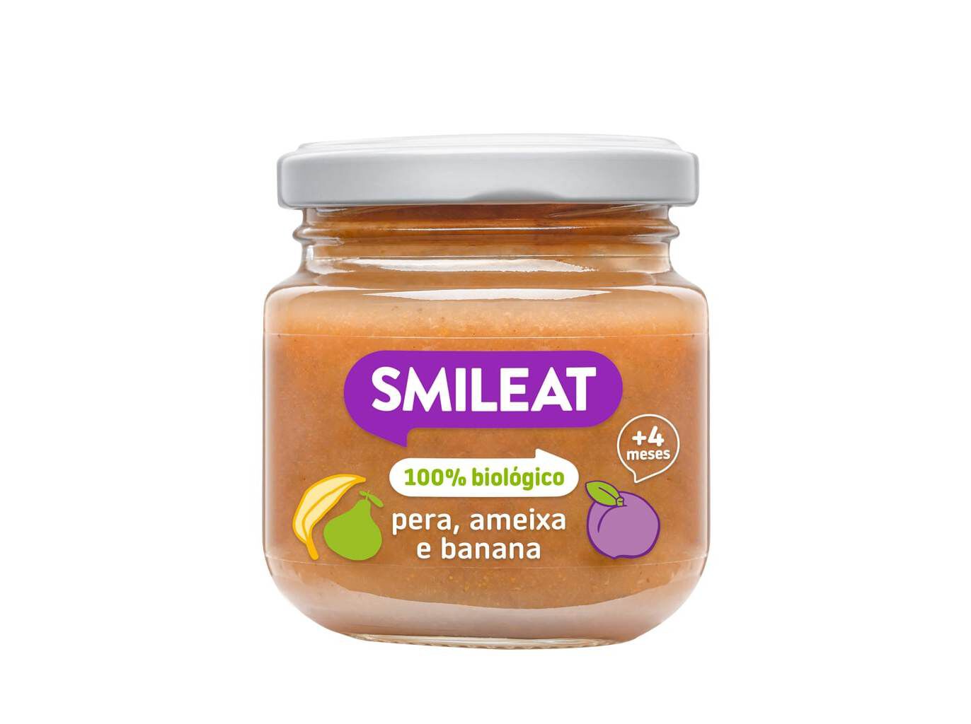 BOI&Atilde;O FRUTA SMILEAT BIO PERA AMEIXA E BANANA 130GR image number 0