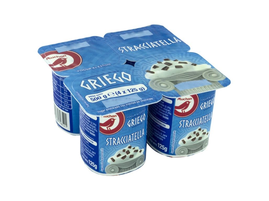IOGURTE AUCHAN GREGO STRACCIATELLA 4X125G image number 0