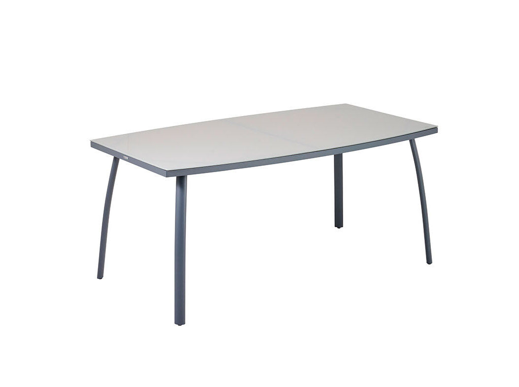 MESA METAL GARDENSTAR VIDRO CINZENTO 160X90X73CM