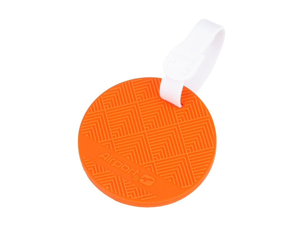 ETIQUETA BAGAGEM AIRPORT REDONDA LARANJA