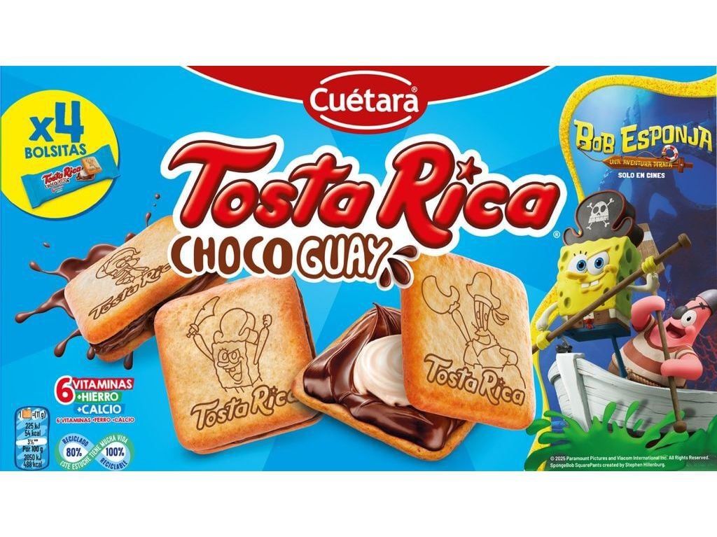 BOLACHA CU&Eacute;TARA TOSTA RICA CHOCO GUAY 168G