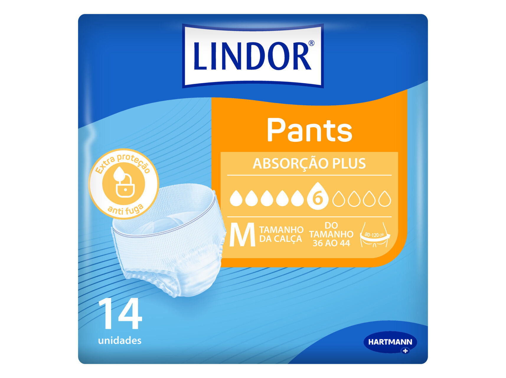 CUECAS INCONTIN&Ecirc;NCIA PLUS TAMANHO M LINDOR 14UN