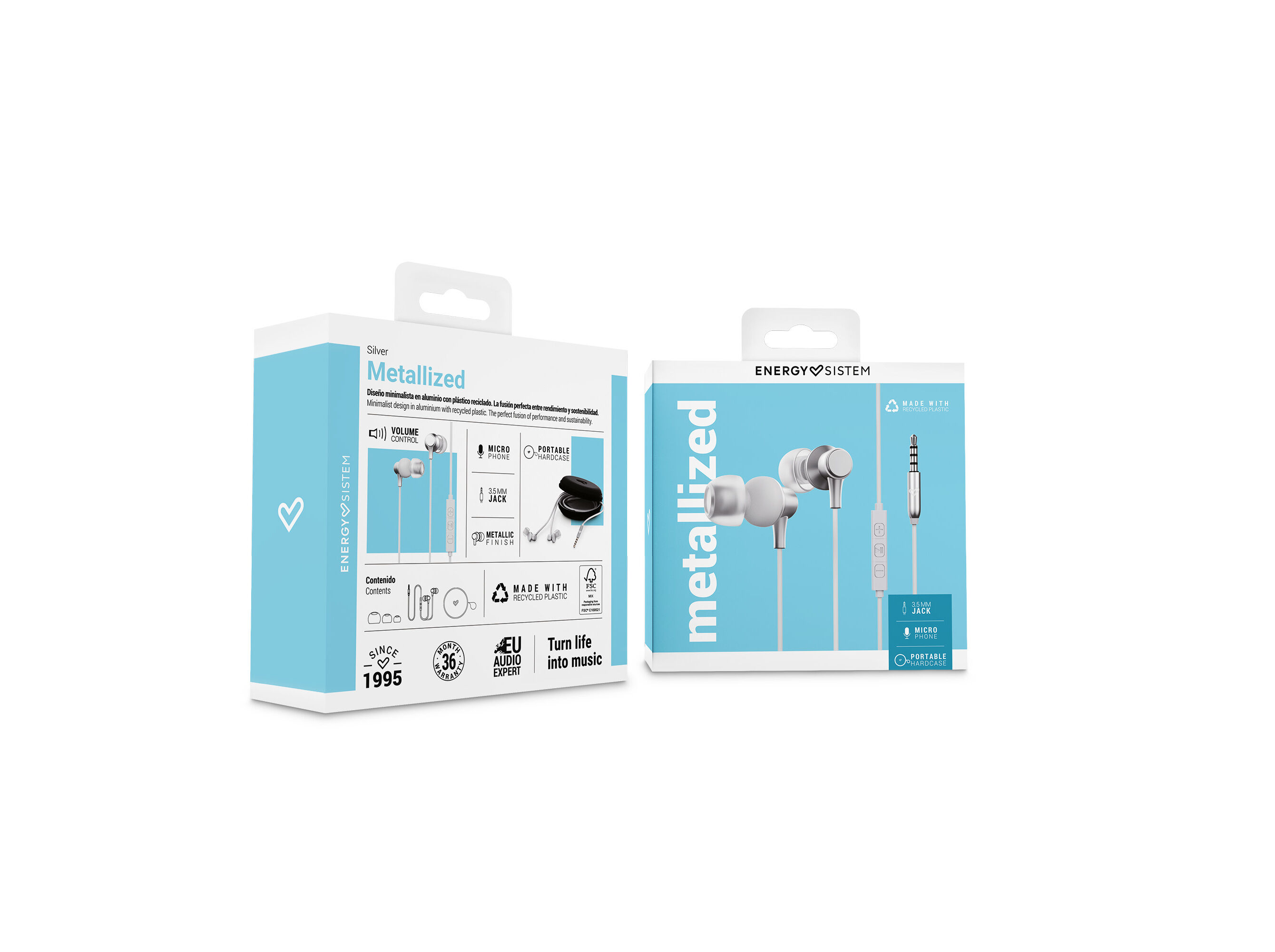 AURICULARES ENERGY SISTEM METALLIZED SILVER C/MICRO image number 5