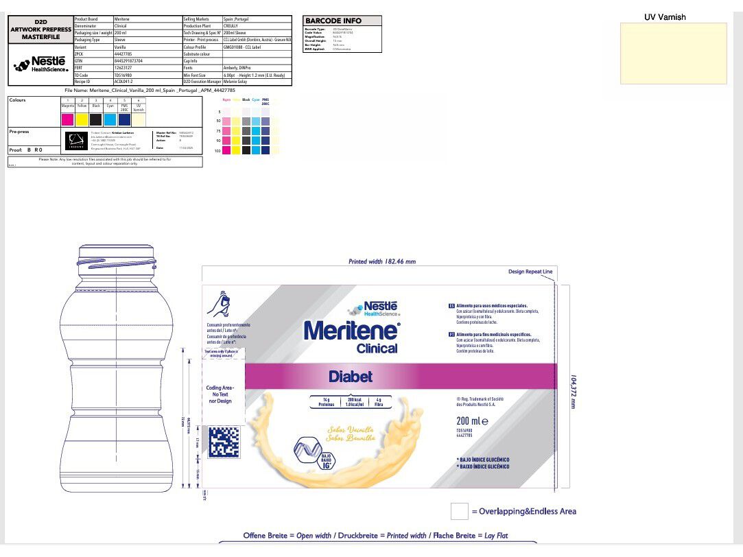 ALIMENTO MERITENE CLINICAL DIABET VANILLA 4X200ML image number 2