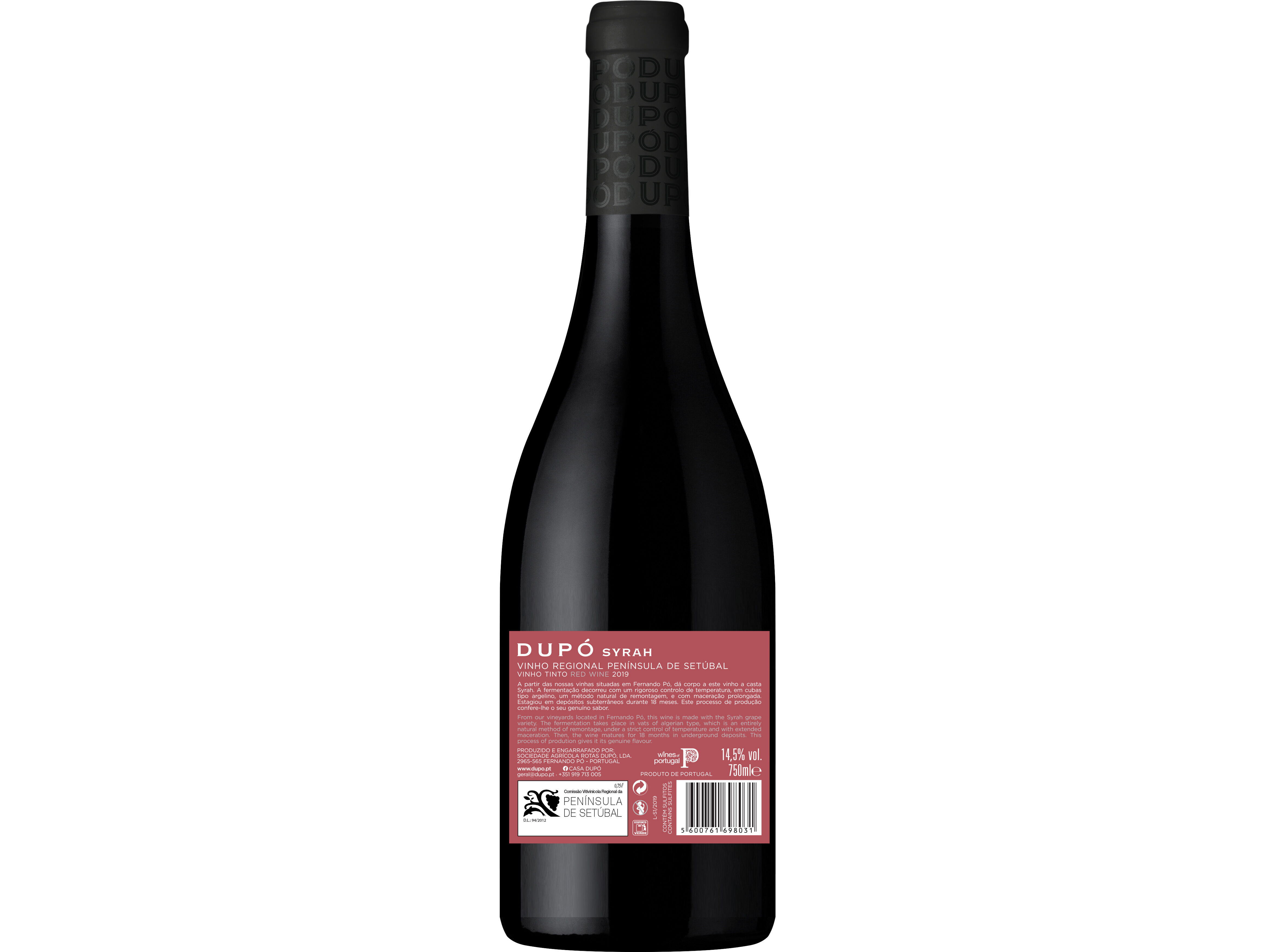 VINHO TINTO DUP&Oacute; SYRAH SETUBAL 0.75L image number 1