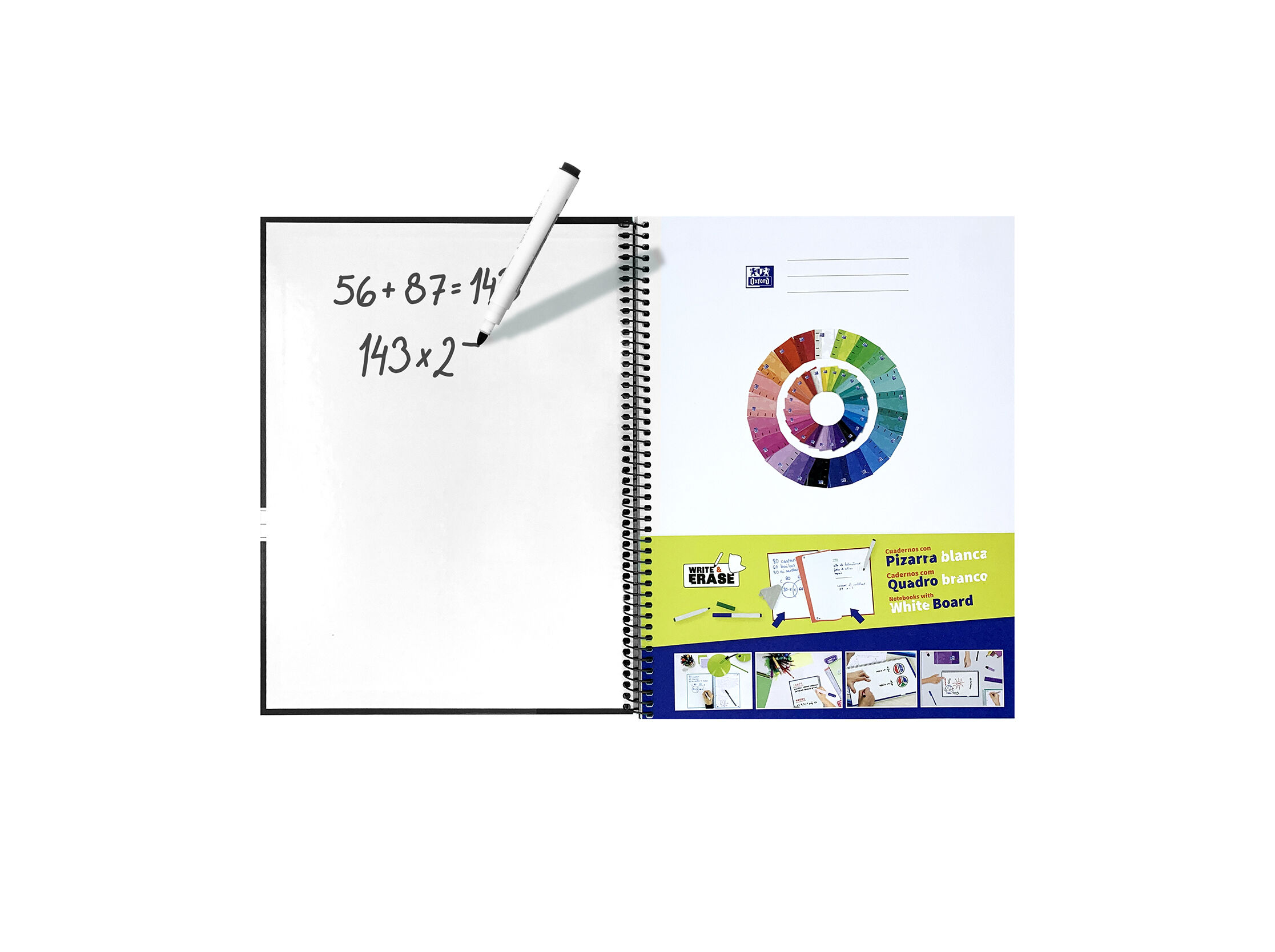 CADERNO ESPIRAL OXFORD&YOU A4 QUADRICULADO 80 FOLHAS CORES SORTIDAS image number 1