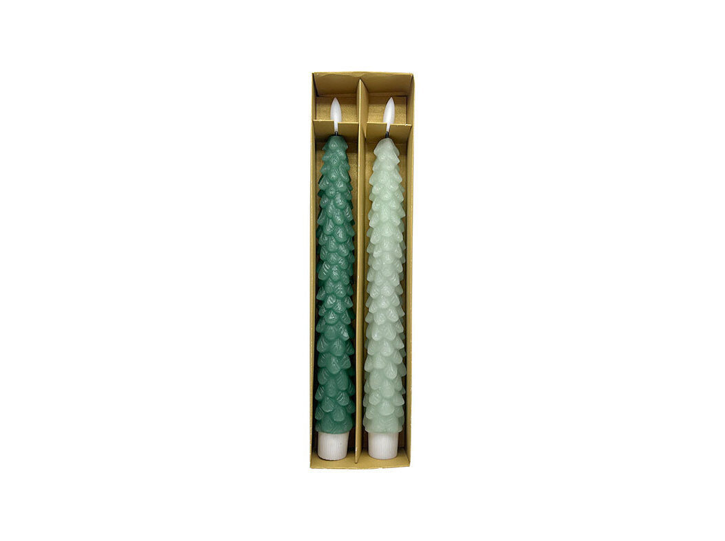 CONJUNTO DE 2 VELAS LED ACTUEL VERDE 25CM image number 0