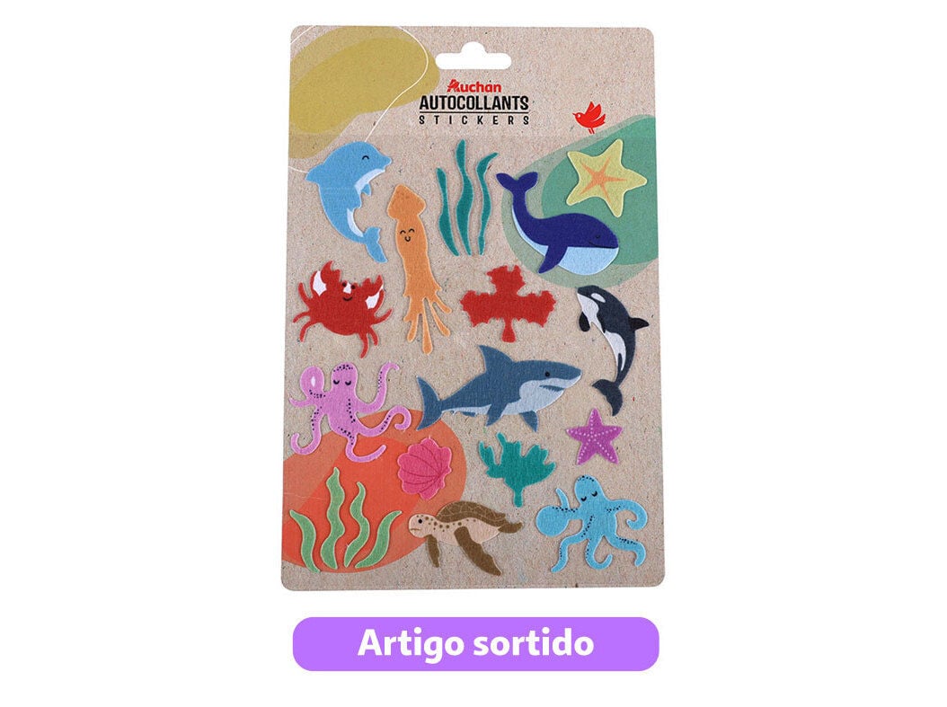 STICKERS FELTRO AUCHAN MODELOS SORTIDOS