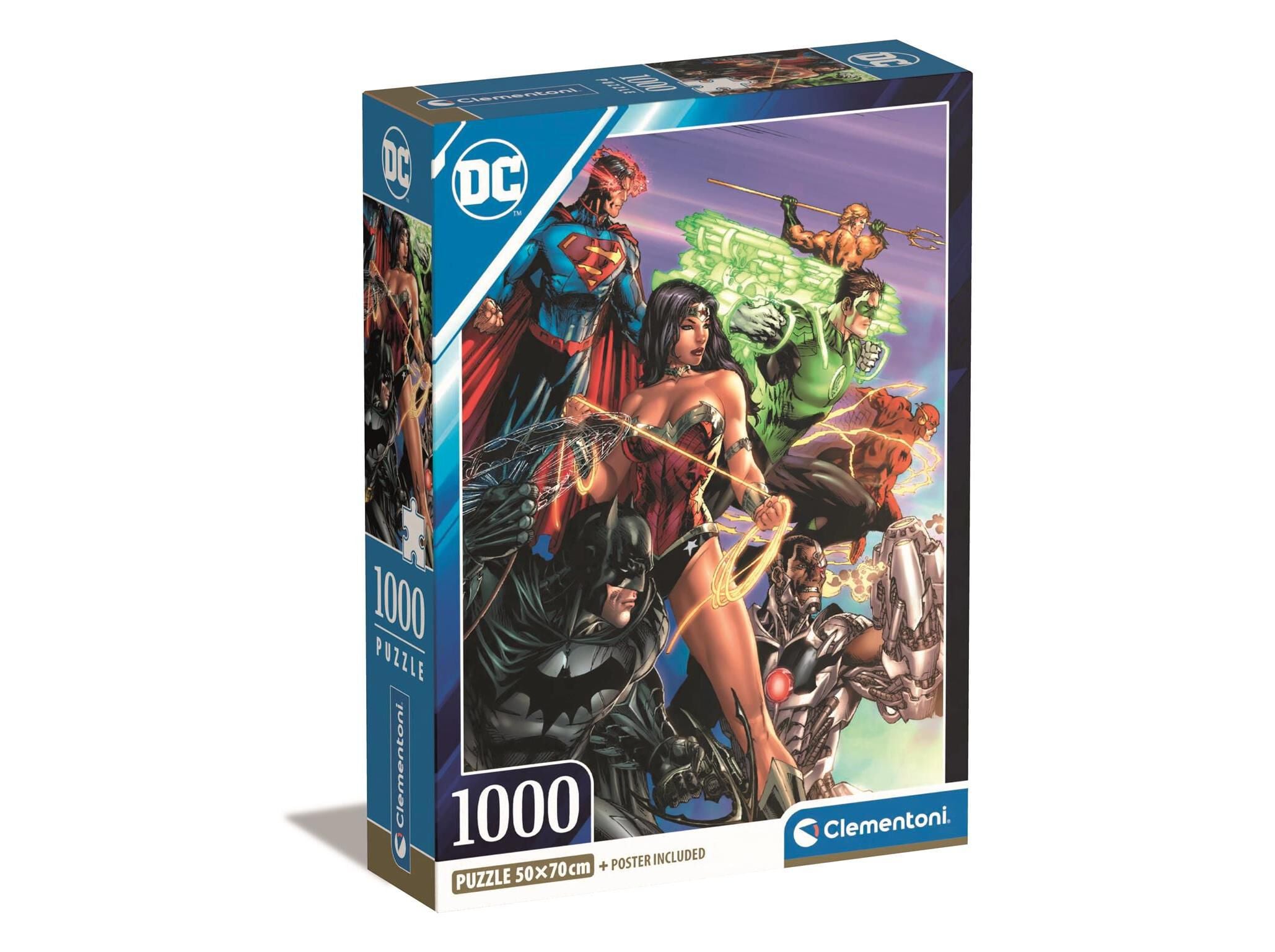 PUZZLE DC COMICS CLEMENTONI JUSTICE LEAGUE 1000 PE&Ccedil;AS image number 0