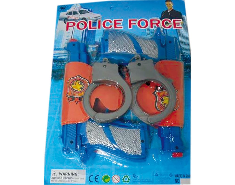 CONJUNTO POLICIA PISTOLA E ALGEMAS 20X30CM