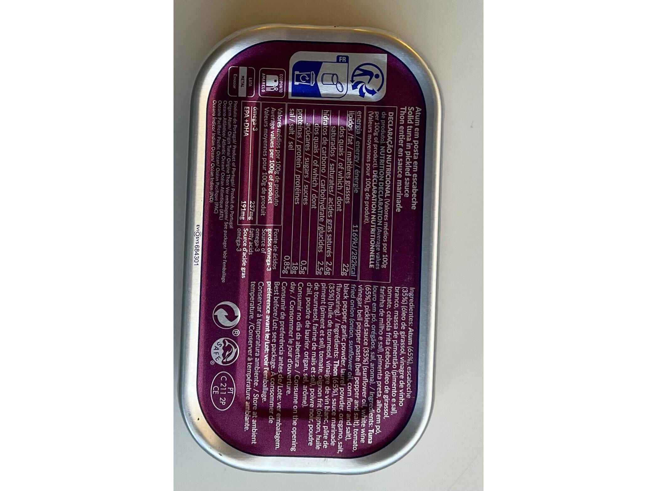 ATUM EM ESCABECHE BOM PETISCO 120G image number 1