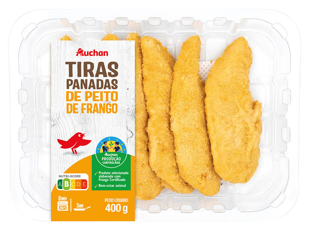 TIRAS FRANGO PANADOS AUCHAN CULTIVAMOS O BOM 400G image number 0