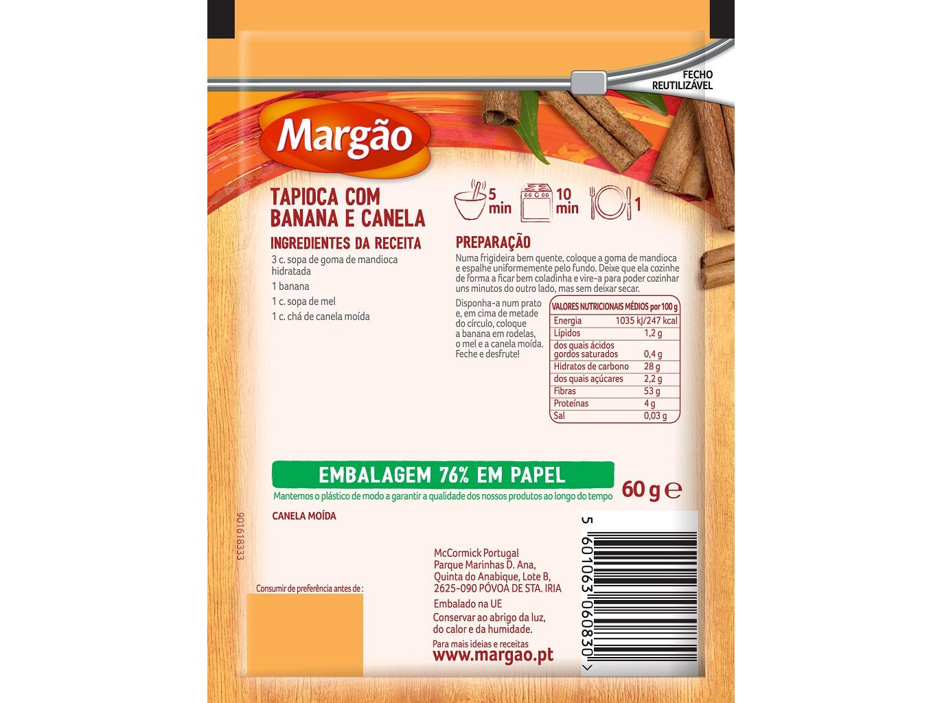 CANELA MO&Iacute;DA MARG&Atilde;O SAQUETA 60G image number 1