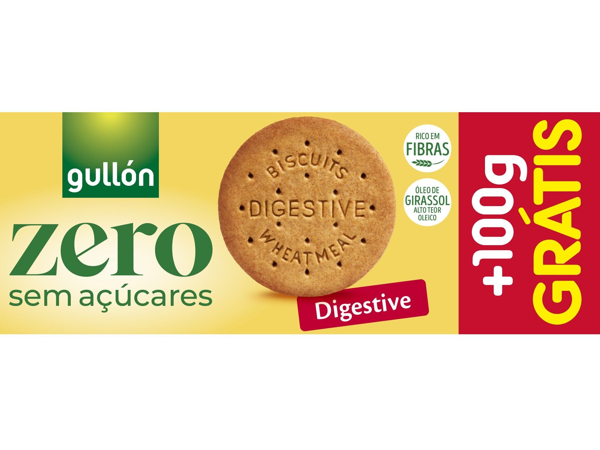 BOLACHAS DIGESTIVAS GULLON ZERO +100G GR&Aacute;TIS 400G image number 0