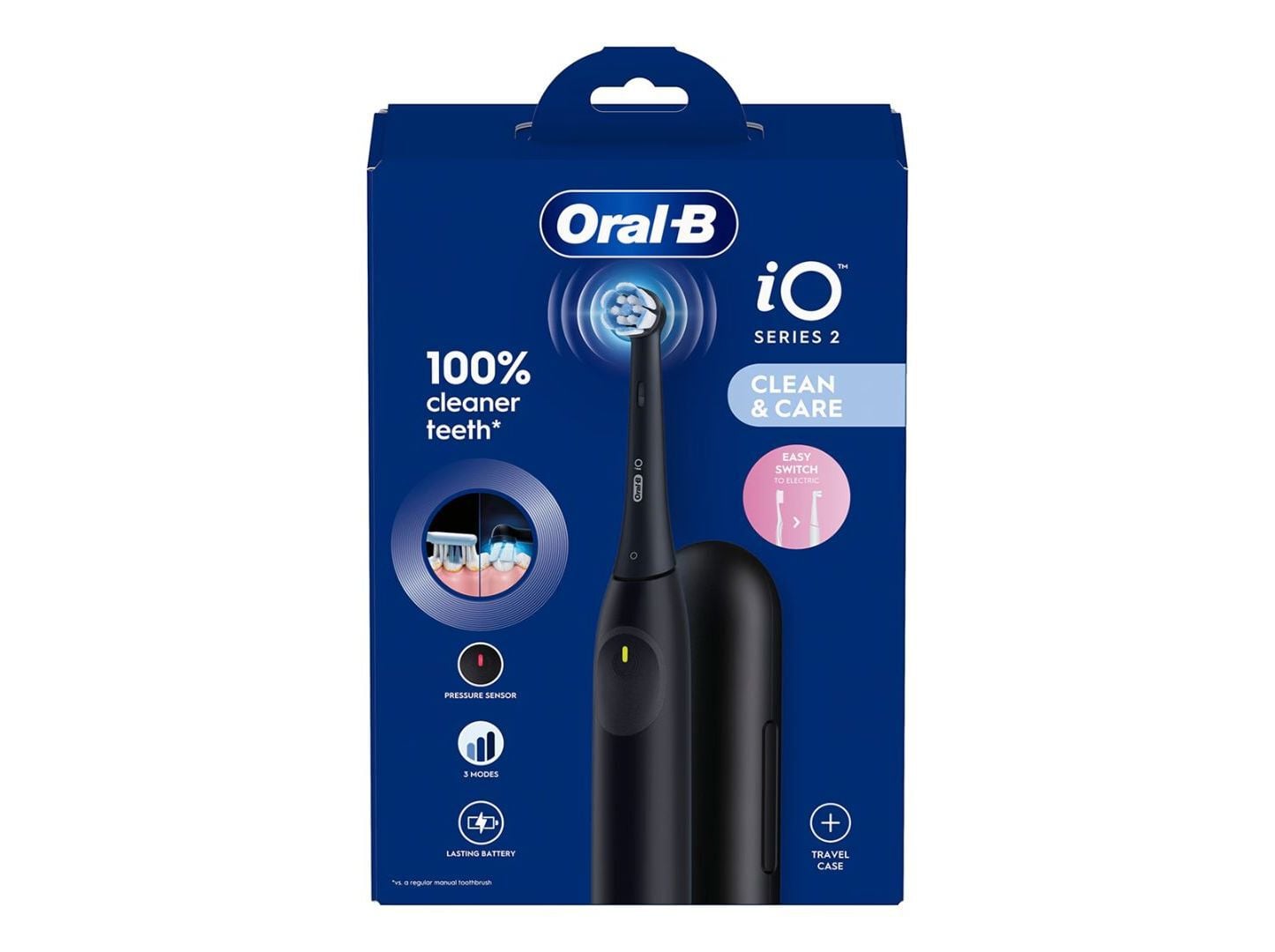 ESCOVA DE DENTES EL&Eacute;TRICA ORAL-B IO 2 PRETA COM ESTOJO DE VIAGEM image number 2