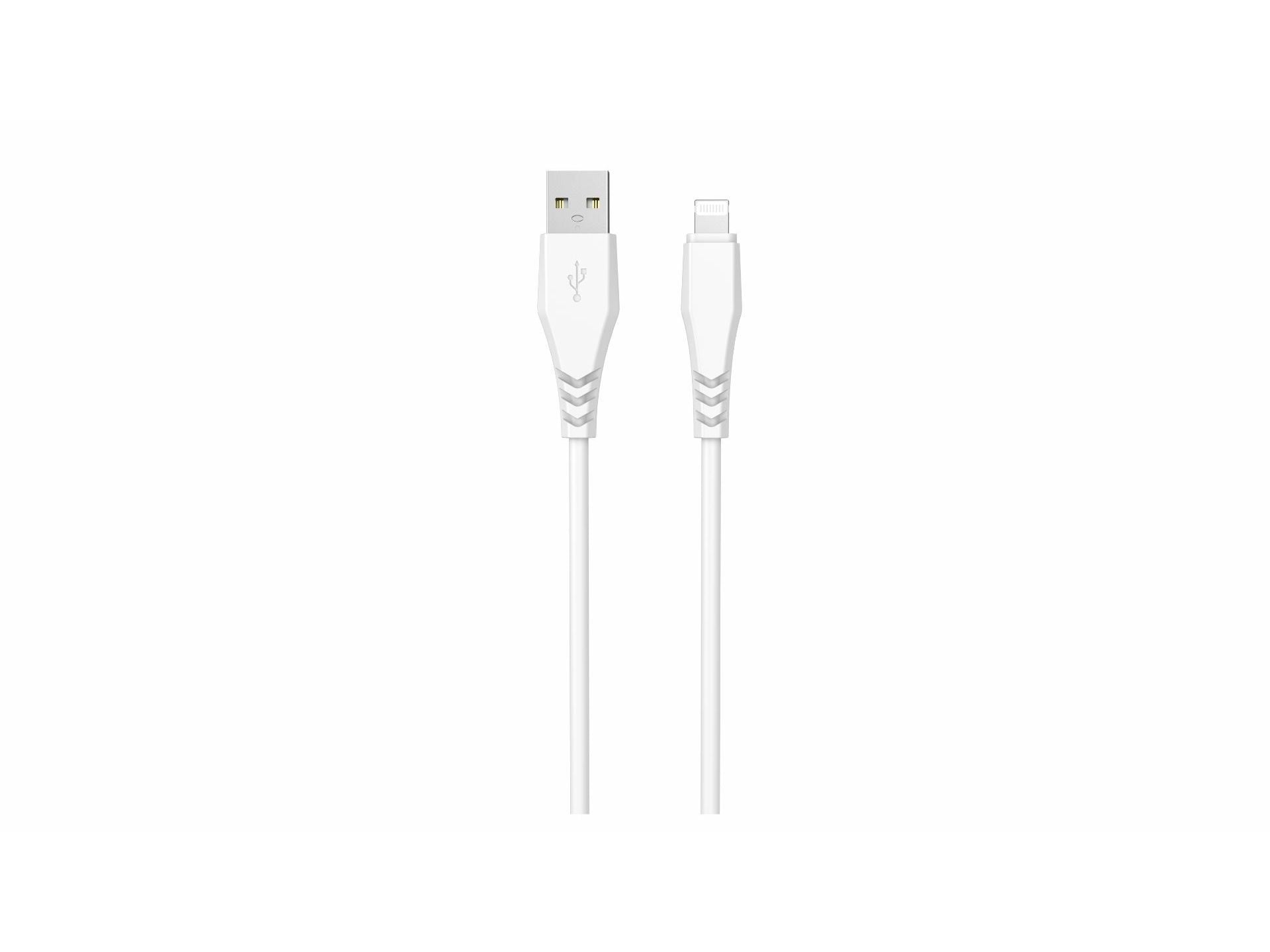 CABO USBA TO 8PIN QILIVE 600183189 BRANCO 2M 2.4A MFI image number 1