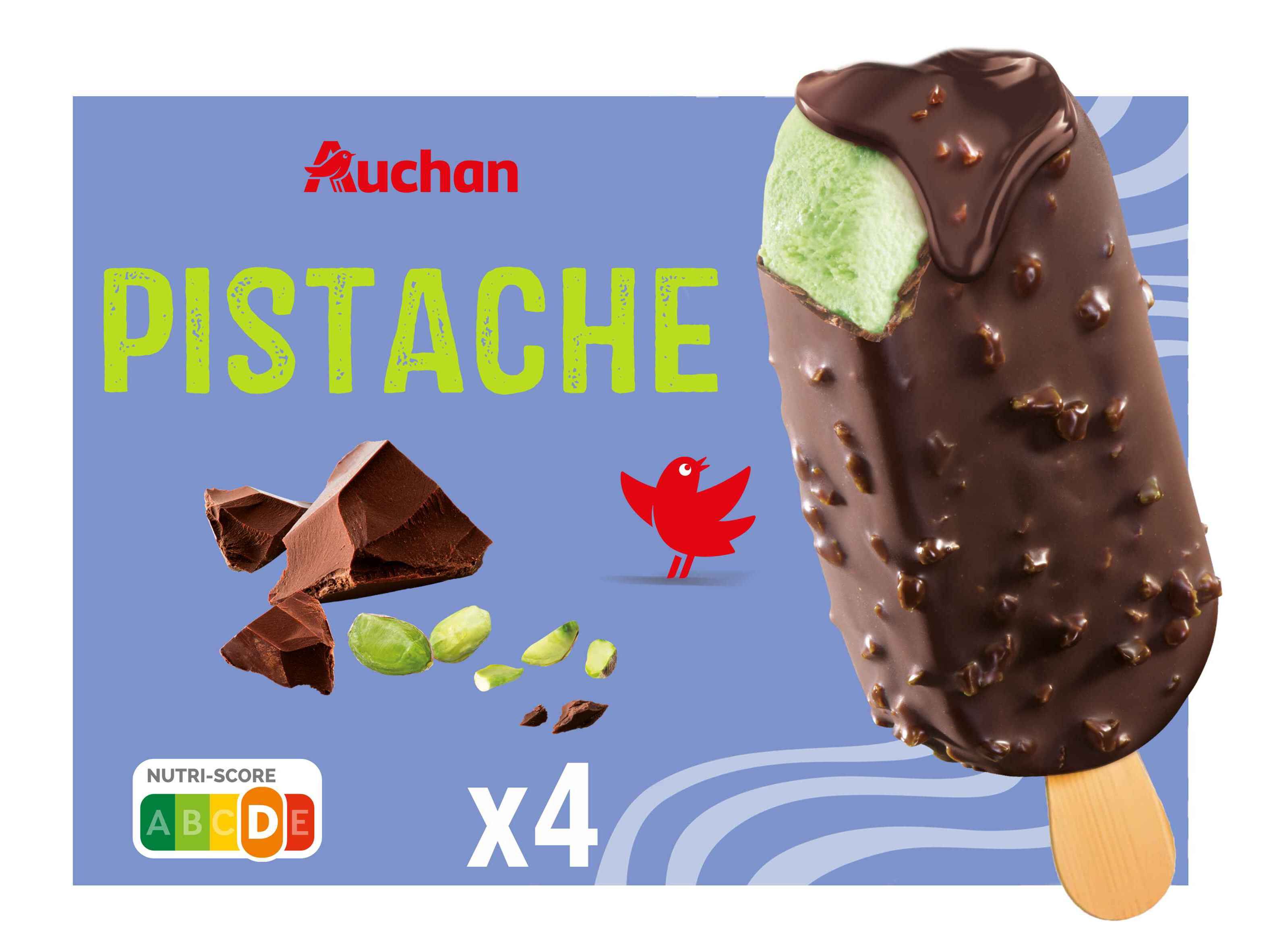GELADO PALITO AUCHAN PISTACHIO 4X100ML