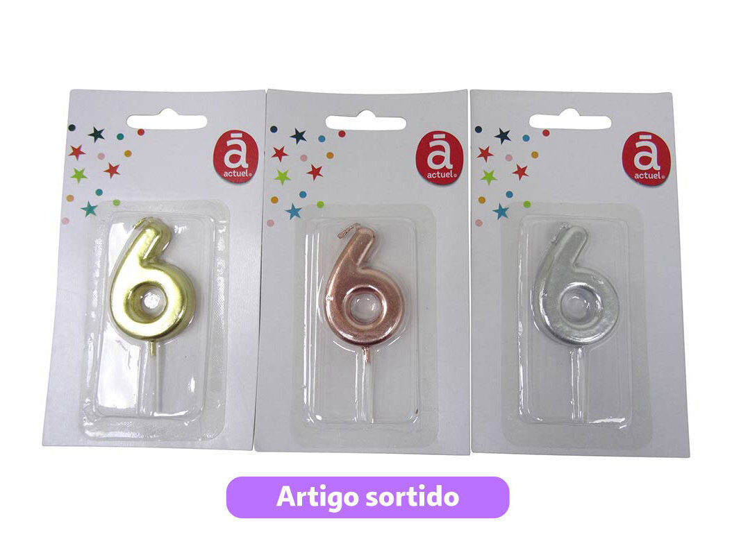 VELA ANIVERS&Aacute;RIO N&ordm;6 ACTUEL CORES SORTIDAS image number 0