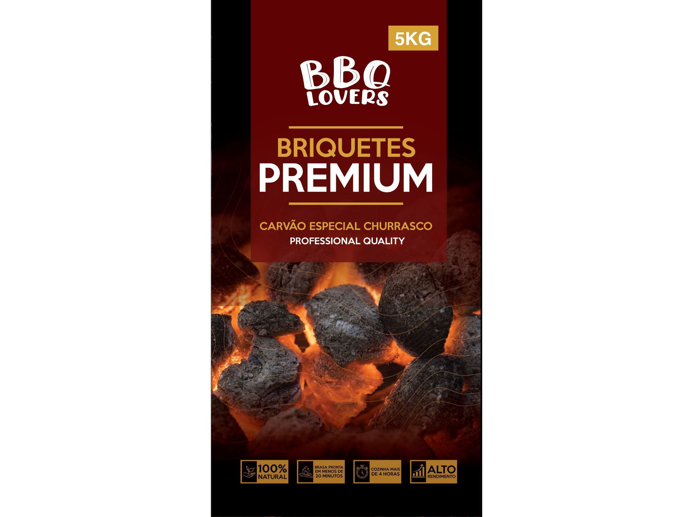 BRIQUETES CARV&Atilde;O 5KG BBQ LOVERS