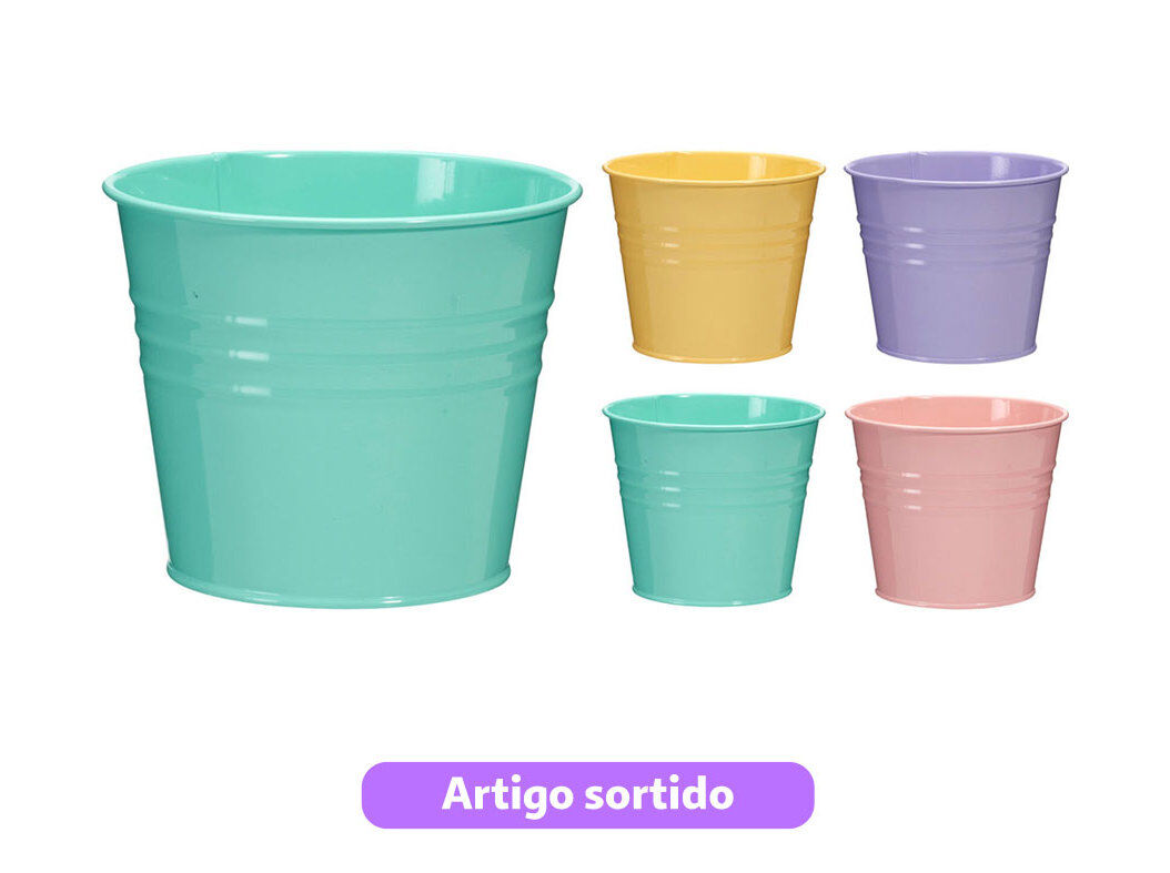 VASO FERRO 13X11CM CORES SORTIDAS