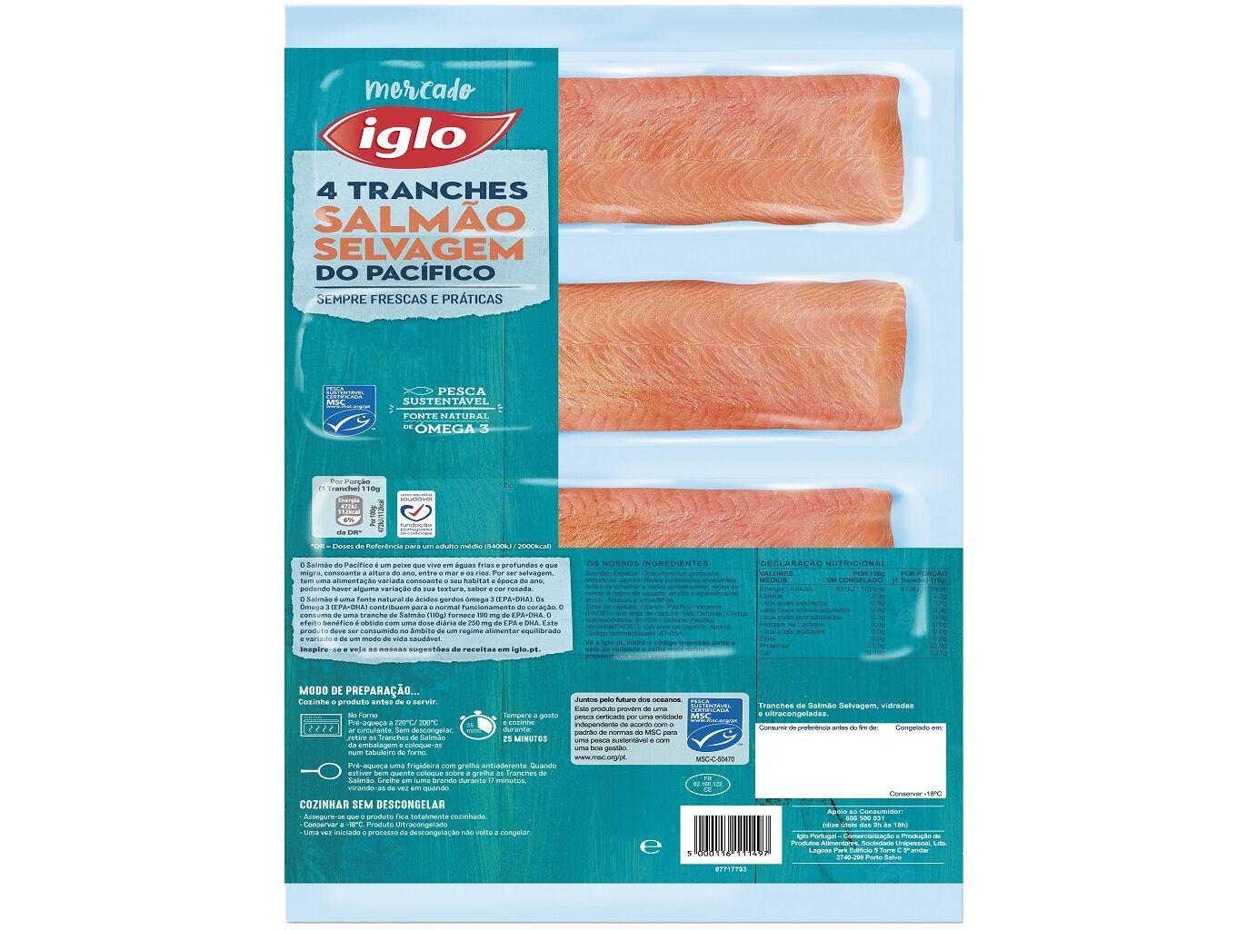 TRANCHES IGLO SALM&Atilde;O SELVAGEM MSC 440G