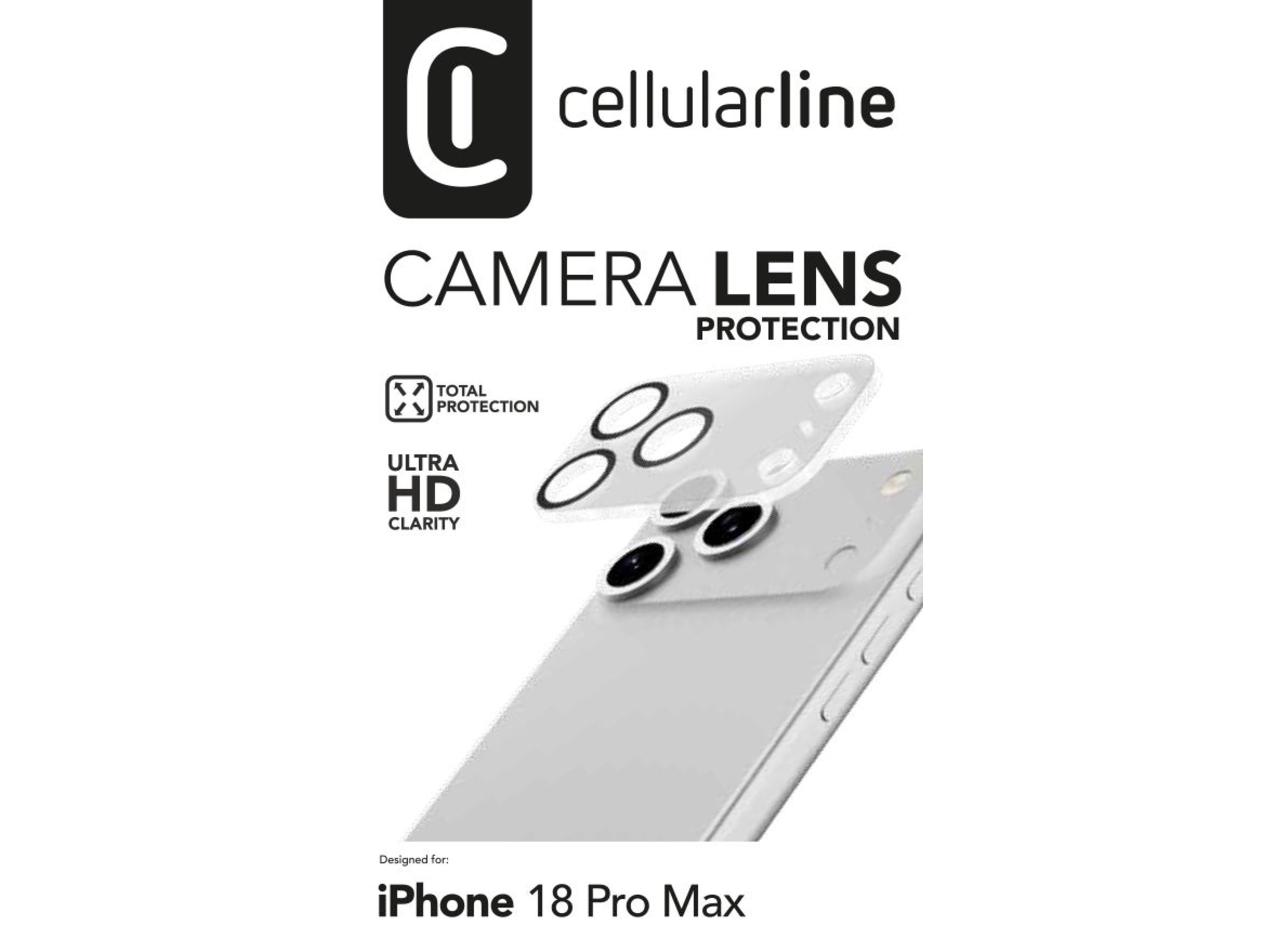 P.ECR&Atilde; CELLULARLINE 18 PRO MAX V.TEMP P/LENTE image number 1