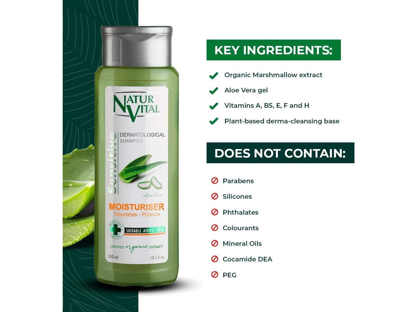 Champ&ocirc; Sensitive Hidratante Natur&nbsp;Vital 300ml image number 3