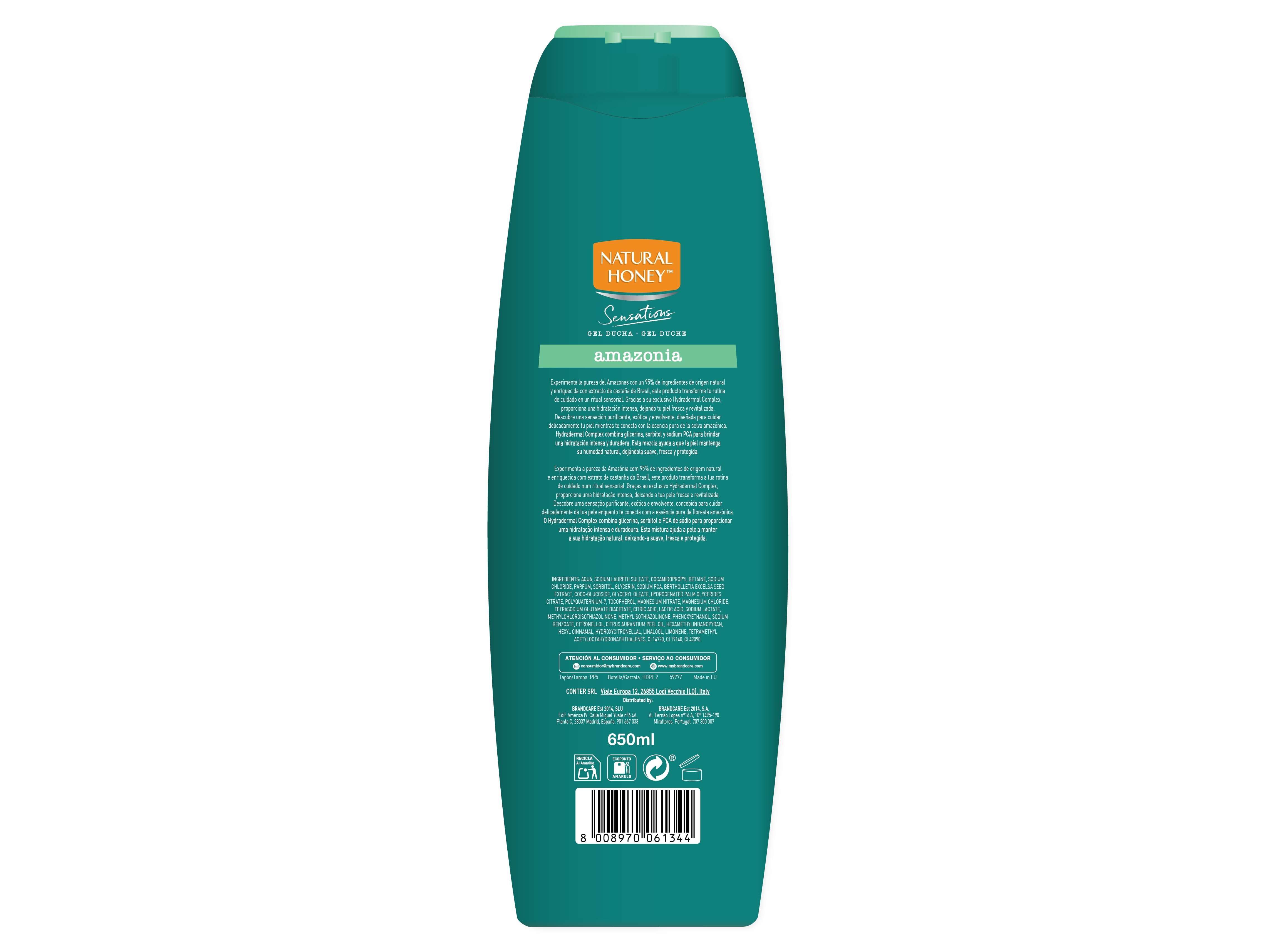 GEL BANHO NATURAL HONEY SENSATIONS AMAZONIA 650 ML image number 1