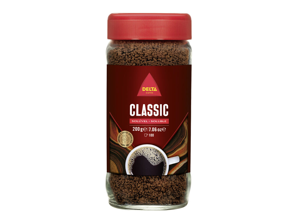 CAF&Eacute; DELTA COM CAF&Eacute;&Iacute;NA FRASCO 200G image number 0