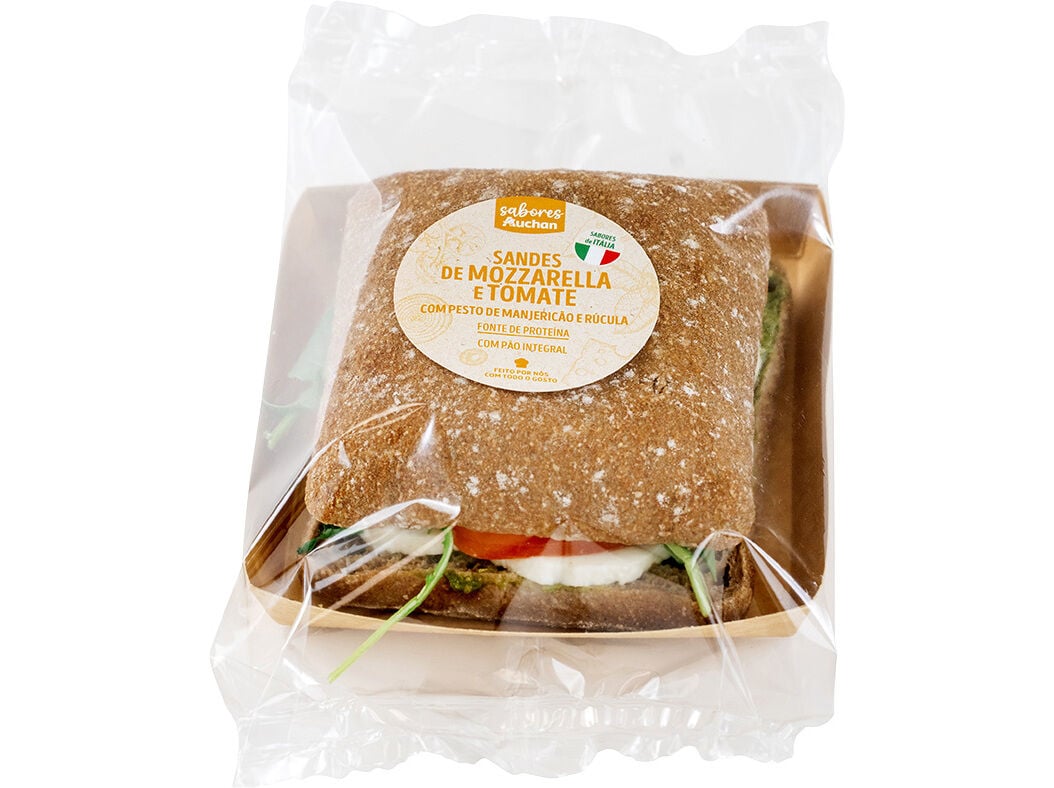 SANDES DE QUEIJO MOZZARELLA E TOMATE SABORES AUCHAN UN