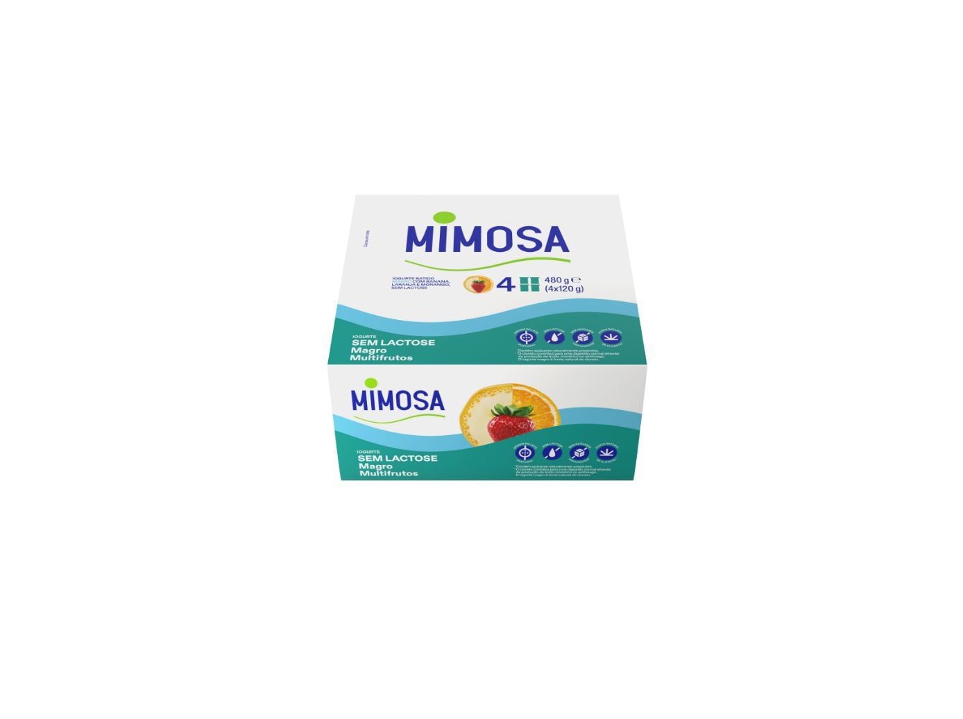 IOGURTE MIMOSA SEM LACTOSE MAGRO MULTIFRUTOS 4X120G image number 0