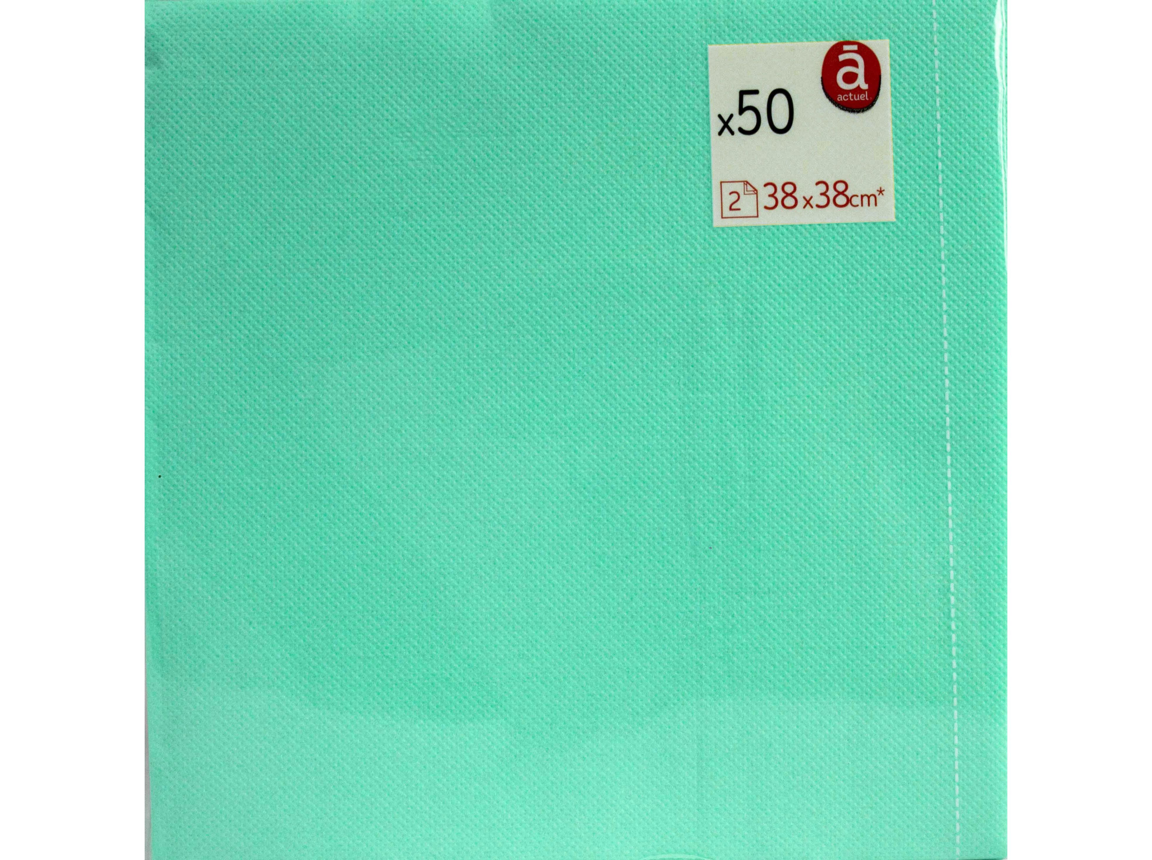 GUARDANAPOS FOLHA DUPLA ACTUEL MENTA 38X38CM 50 UNIDADES image number 0