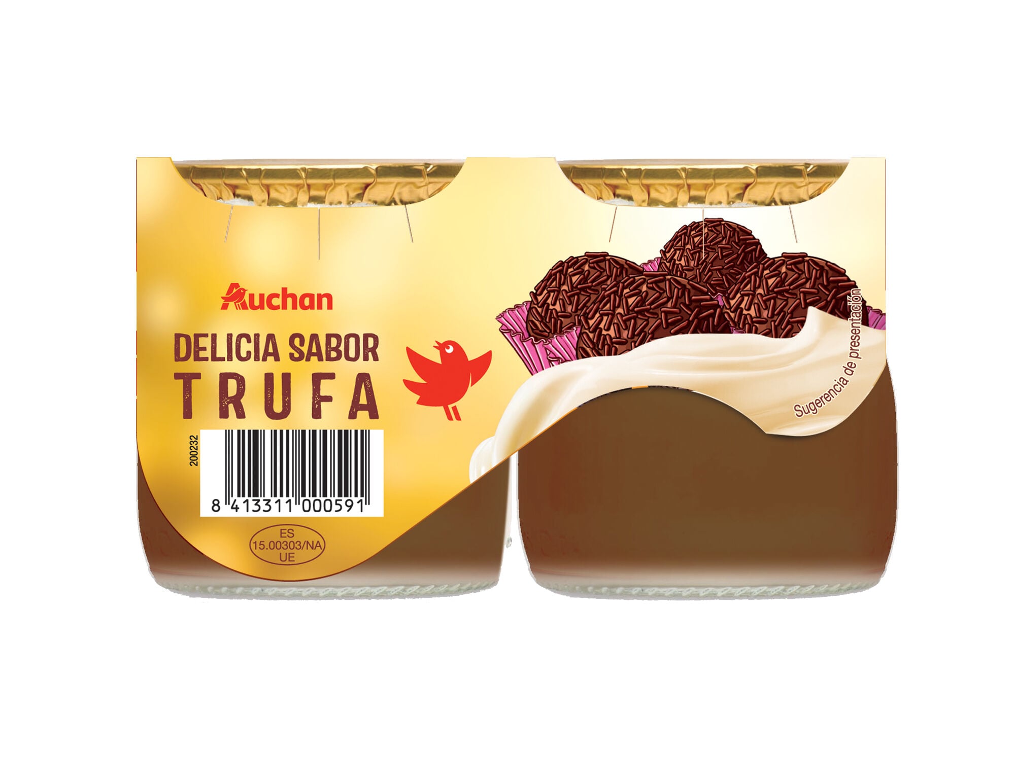 SOBREMESA TRUFA CHOCOLATE E CARAMELO AUCHAN 2X135G