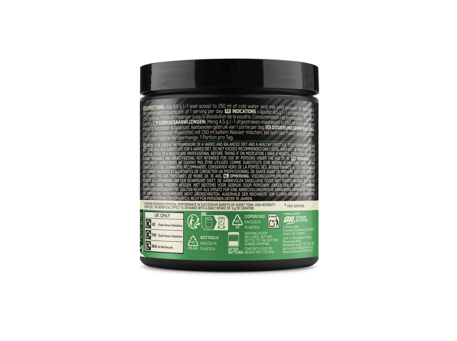 CREATINA OPTIMUM NUTRITION MICRONIZADA LARANJA 247.5G image number 2