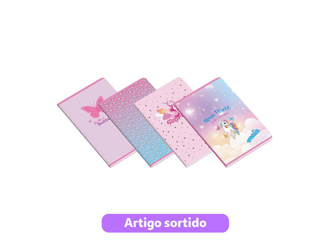 CADERNO A4 AMBAR MAGIC WORLD AGRAFADO CAPA PP 48 FOLHAS 90G MODELOS SORTIDOS image number 0