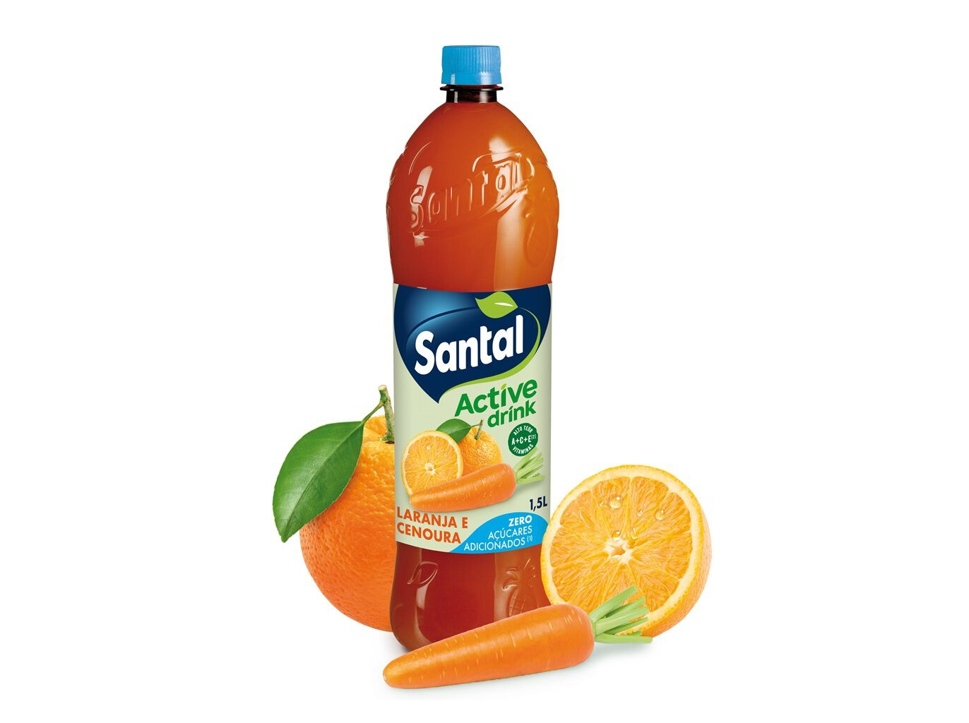 ACTIVE SANTAL DRINK LARANJA E CENOURA MENOS 30% A&Ccedil;UCAR 1.5L