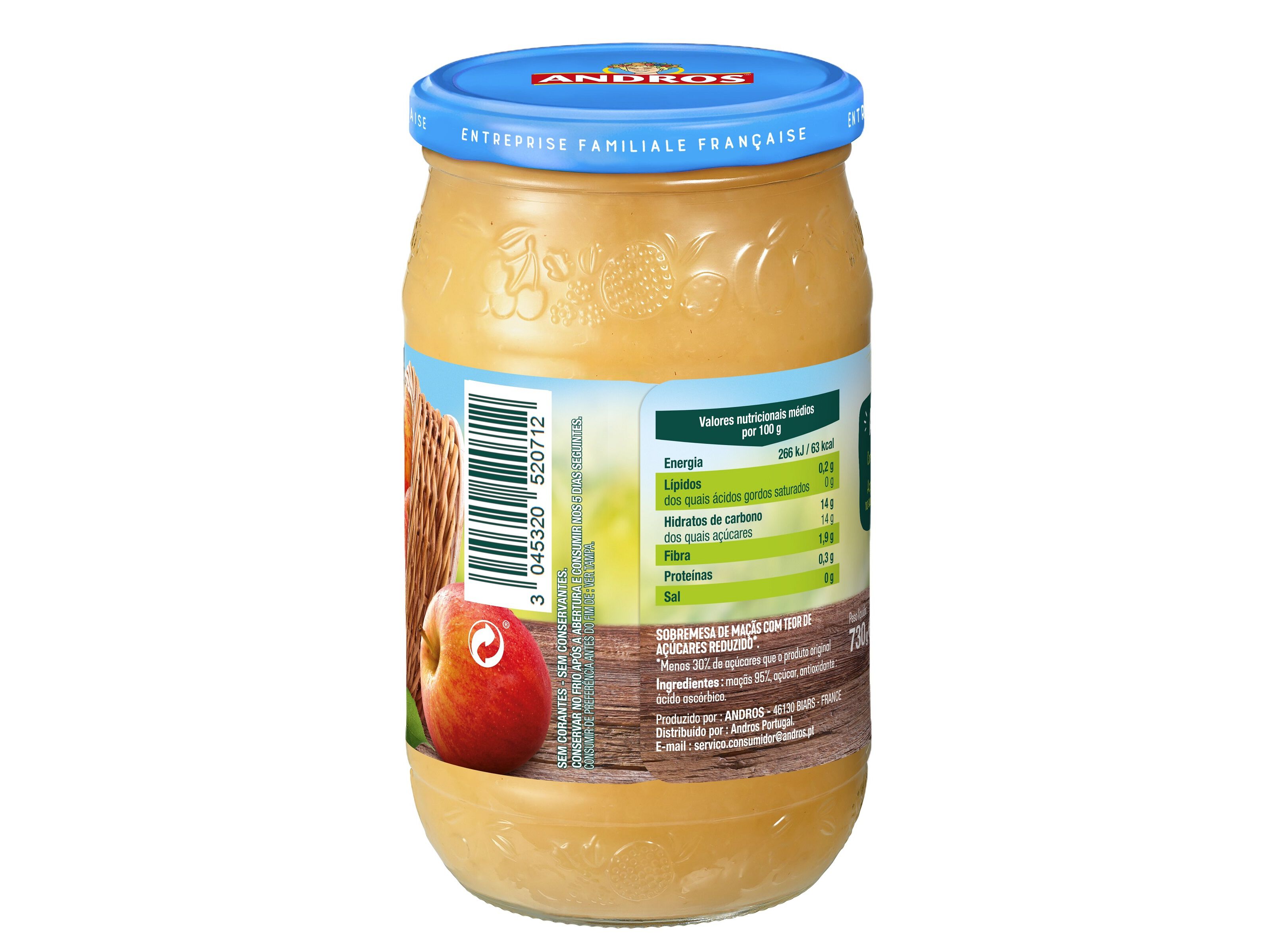 SOBREMESA ANDROS MA&Ccedil;&Atilde; COM TEOR A&Ccedil;&Uacute;CAR RED 730G image number 1