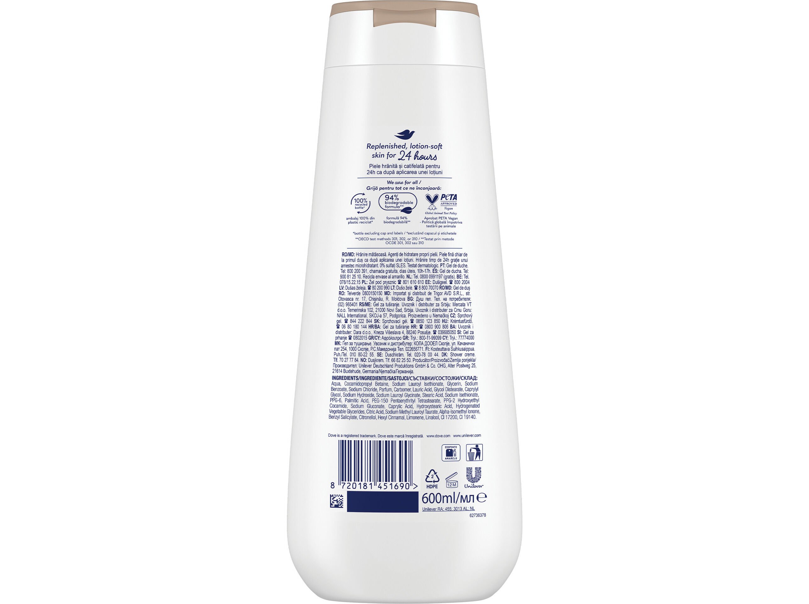 GEL BANHO DOVE ADVANCED NOURISHING SILK 600ML image number 1