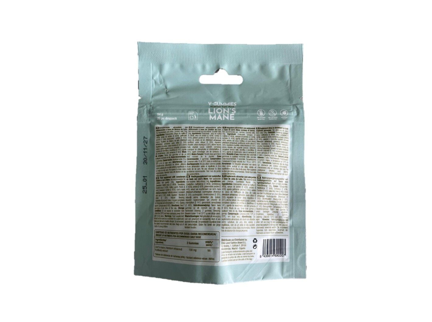 GOMAS FOCUS V-GUMMIES COGUMELOS 20 GOMAS image number 1