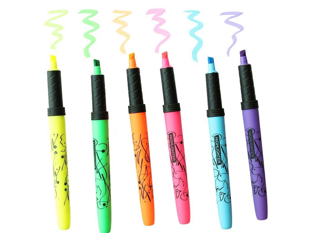 CONJUNTO DE 6 SUBLINHADORES AUCHAN FLUORESCENTE image number 3