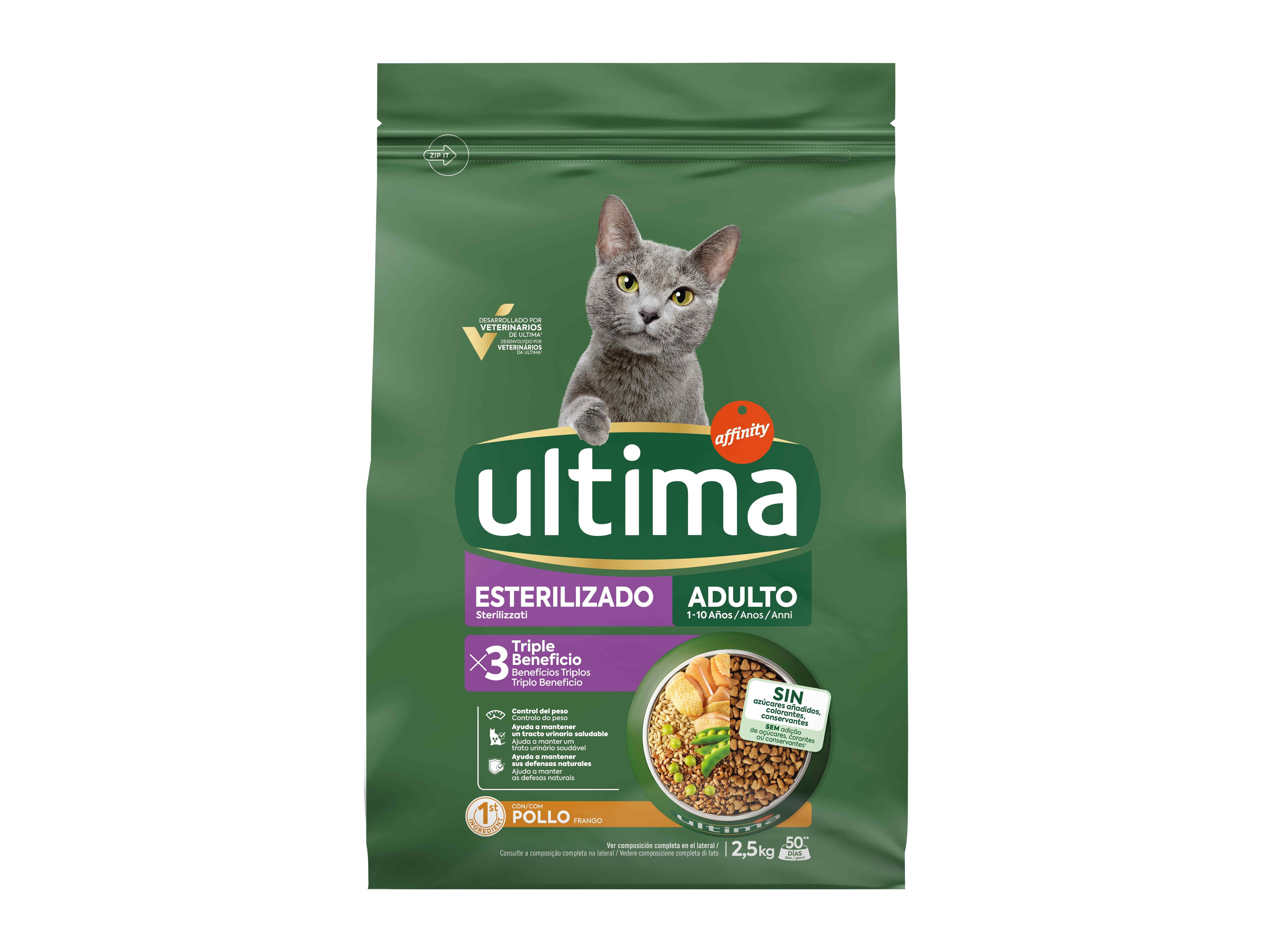 RA&Ccedil;&Atilde;O PARA GATO ULTIMA ESTERILIZADO FRANGO 2.5KG