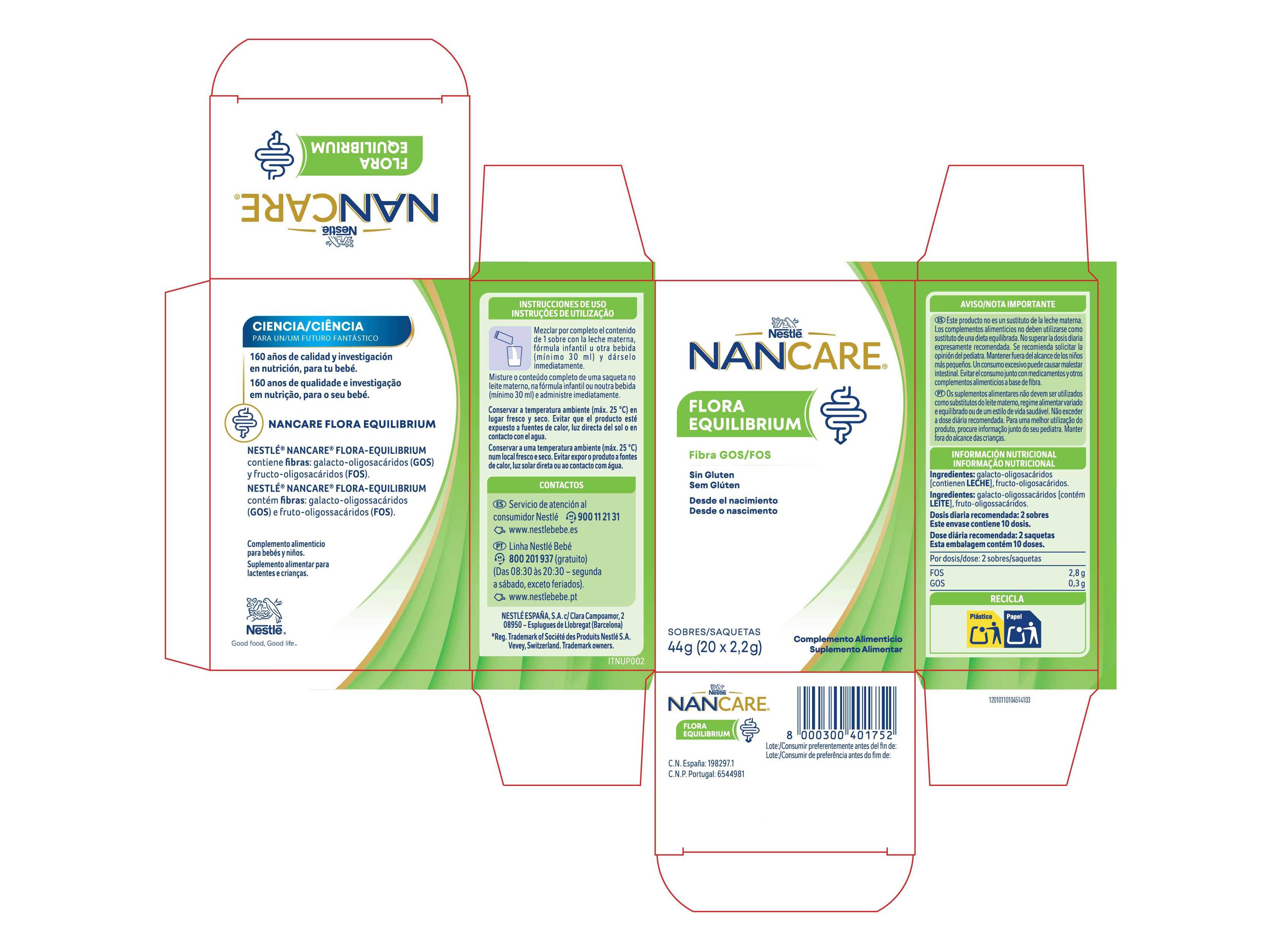 SUPLEMENTO NANCARE FLORA EQUILIBRIUM 20X22G image number 1
