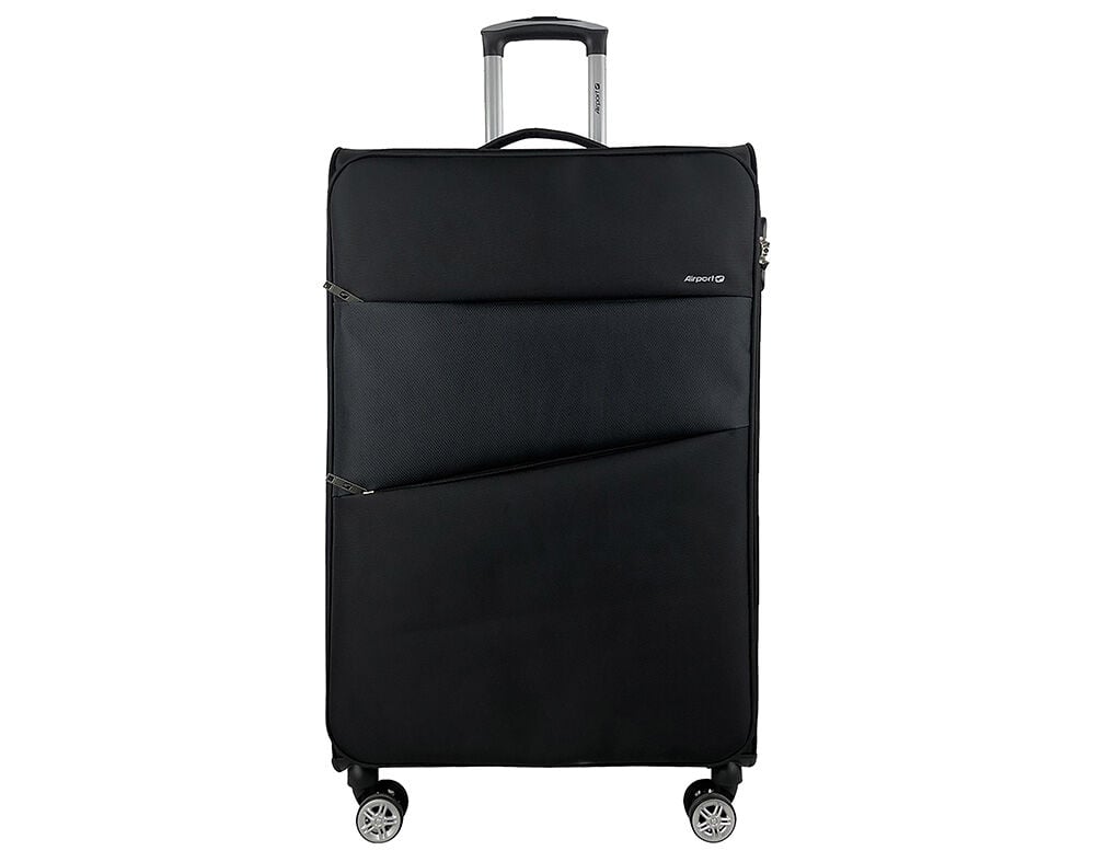 MALA DE VIAGEM GRANDE FLEX&Iacute;VEL AIRPORT PRETO 8 RODAS 75CM